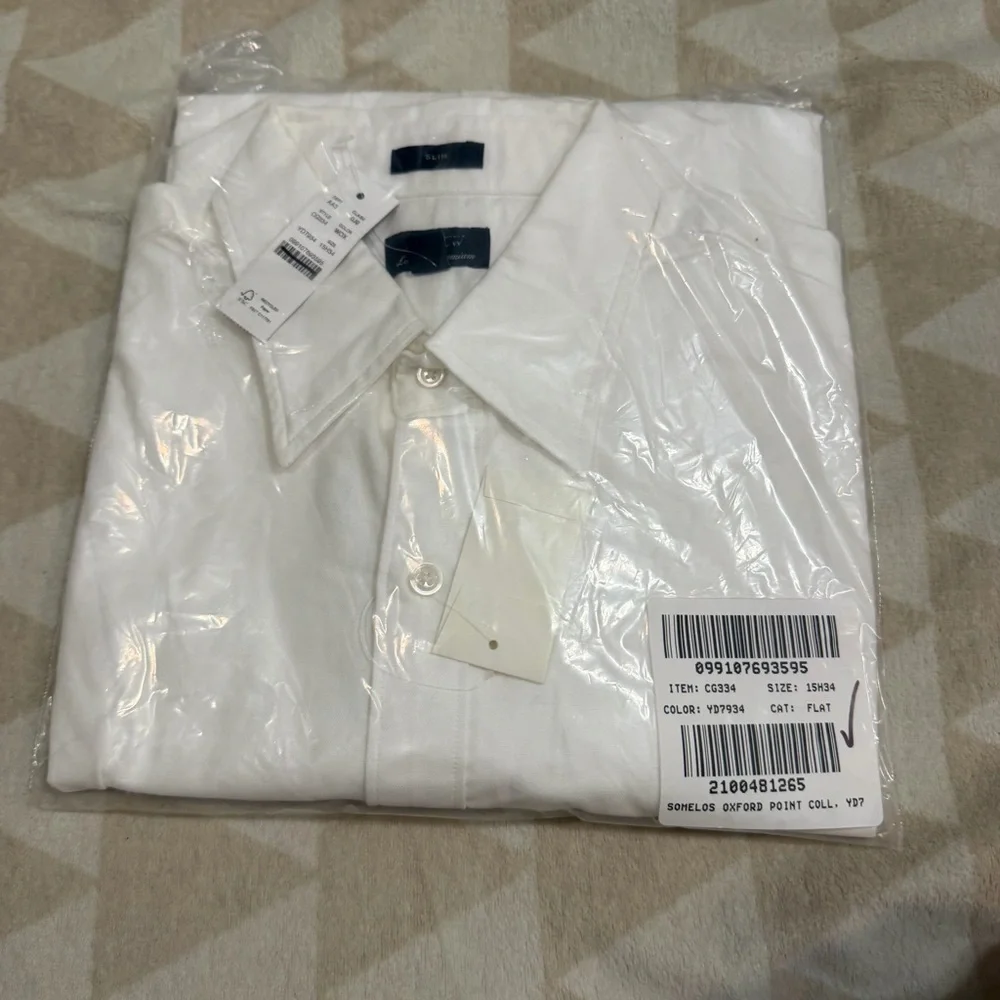 J crew white oxford Slim Portuguese cotton oxford dress shirt